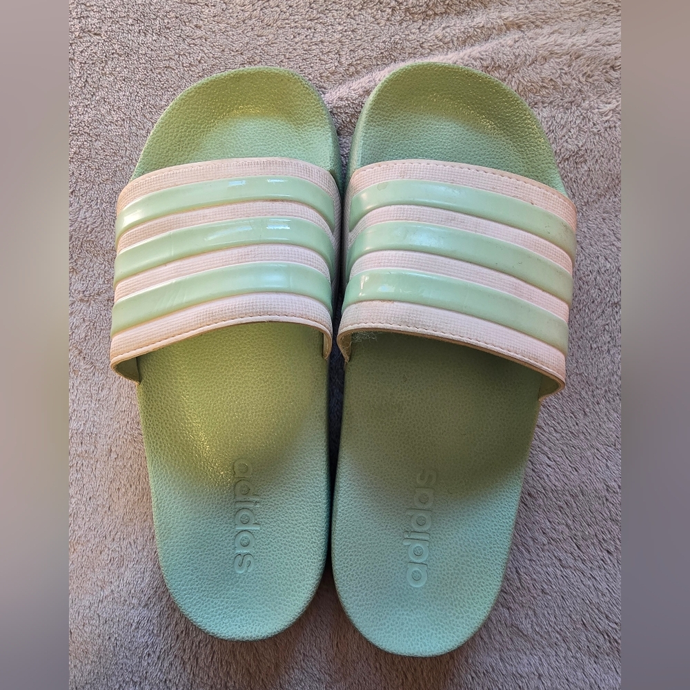 Adidas Women's Pastel Green Slides